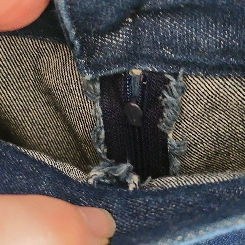 Hand Sewn Vintage Denim Skit With Eyelet Details - Picture 2 of 12